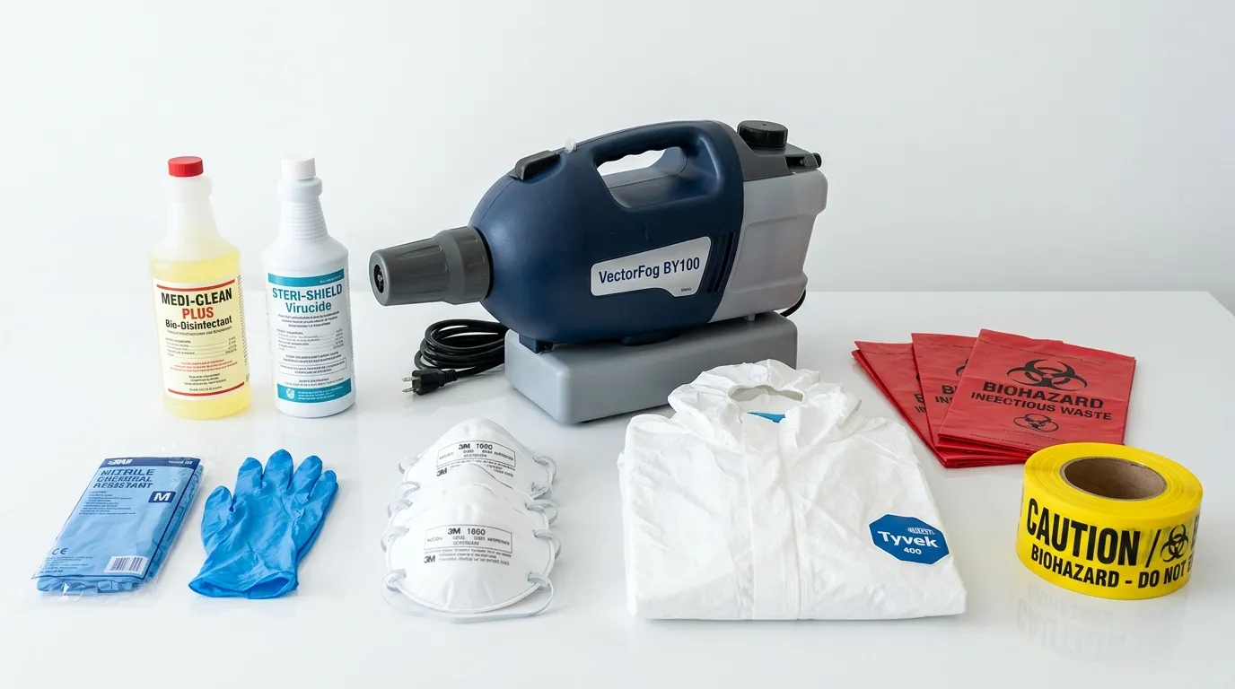 Professional biohazard remediation crew working in Amesbury